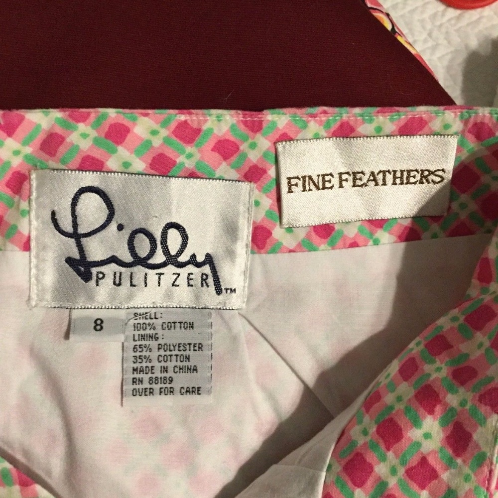 Lilly Pulitzer Pink Green White Skirt Size 8 - Picture 2 of 5